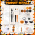 Zhanmai 197 Pcs Halloween Beadable Pen Bulk DIY Pens Making Kit 24 Assorted Bead Pens 101 Pumpkin Ghost Bat Spider Halloween Beads 24 Packaging Bags 48 Spacer Beads for Kids Office School Supplies