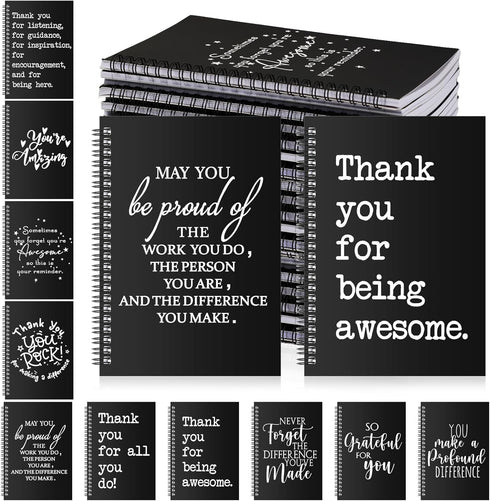 Yeaqee Thank You Gifts Bulk, Employee Appreciation Gifts, Inspirational Spiral Notebook for Women and Men
