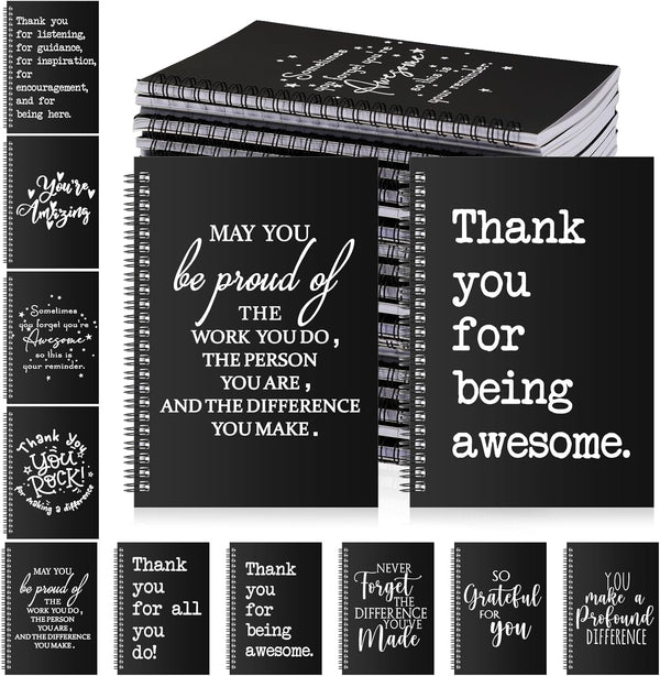 Yeaqee Thank You Gifts Bulk, Employee Appreciation Gifts, Inspirational Spiral Notebook for Women and Men