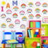 Frienda Rainbow Affirmation Station Bulletin Board Set, Motivational Posters for Classroom Mirror Growth Mindset Decor