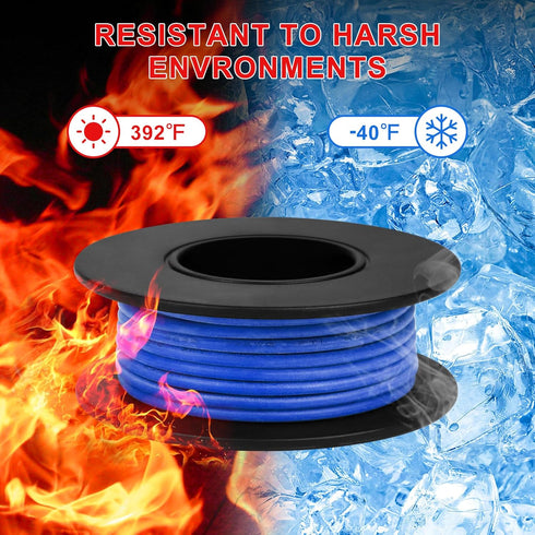 22 AWG Stranded Wire Spool, 16.5ft Each in 8 Colors - Silicone Electrical Tinned Copper Wire Kit for DIY