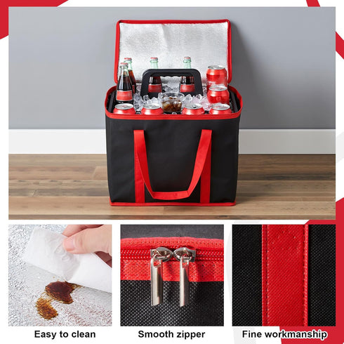 Maxdot 4 Pack Insulated Food Delivery Bag and Portable Drink Carrier with Handle Cup Caddy Portable Storage Bag Hot