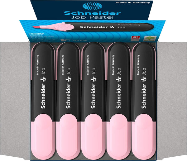 Schneider Pastel Job Highlighter Marker - Chisel Tip Light Pink, Box of 10