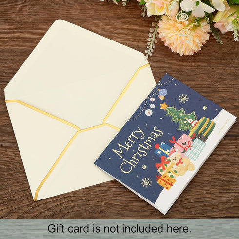 PATIKIL 200 Pack Christmas Envelopes with Gold Border, 5 x 7 V Flap Envelopes for A7 Cards, Invitations, Photos