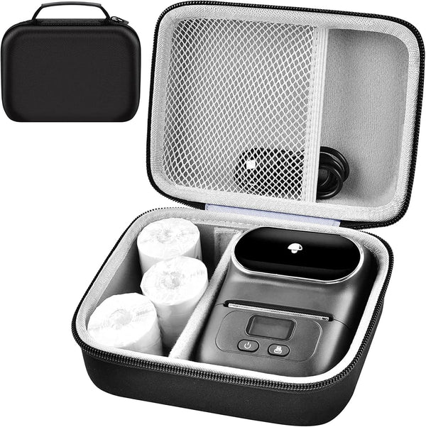 Case for Phomemo M110 Label Maker - Portable Mini Bluetooth Thermal Label Maker Storage Bag for Printer Labels, Black