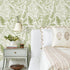 17.7''x354'' VEELIKE Vintage Green Fern Peel and Stick Wallpaper Tropical Herbs Leaf Wallpaper for Bedroom Powder Room