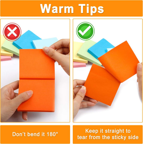 Shuttle Art Sticky Notes, 9 Pads, 630 Sheets Total, 3x3 Inches, 9 Bright Colors Self-Stick Pads