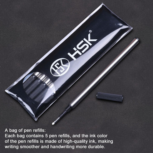 HSK Luxury Ballpoint Pen Gift Set, Black Refill, 0.5mm Line Width, Classy Gift Box for Men & Women