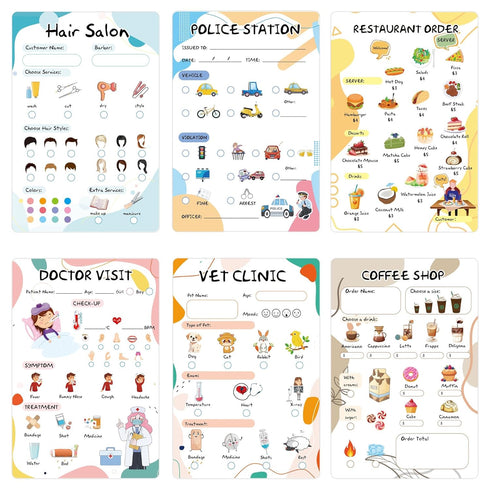Well Tile Playtime Notepads Variety Pack 6 Pack Imaginative Roleplay Writing Pads