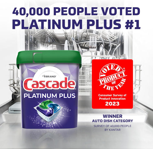 Cascade Platinum Plus ActionPacs - Dishwasher Detergent Pods, Mountain, 62 Count