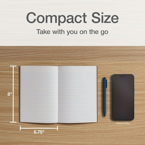 Oxford Composition Notebook 6 Pack, 5.75 x 8 Inches, College Ruled Paper, 60 Sheets, Assorted Pastel Spines Kraft Covers
