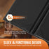 4.25" 11", 6 Pack (4 MYFULLY Restaurant Menu Holders x Black PU Leather Single Panel Menu Covers with Angled Corners