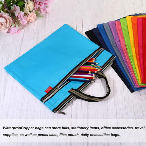 PATIKIL Waterproof Zipper File Bag, Documents Storage Zip Pouch for Office Travel, Green