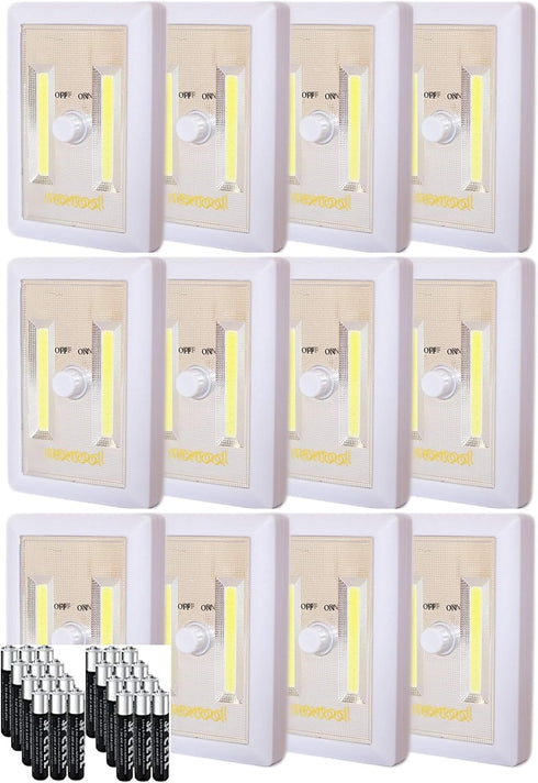 nextool 12 Pack Battery Operated Adjustable Brightness LED Night Lights, 200 Lumen