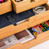 DEAYOU Bamboo Desk Organizer, 4 Drawer Storage Cabinet Box for Home Office Supplies