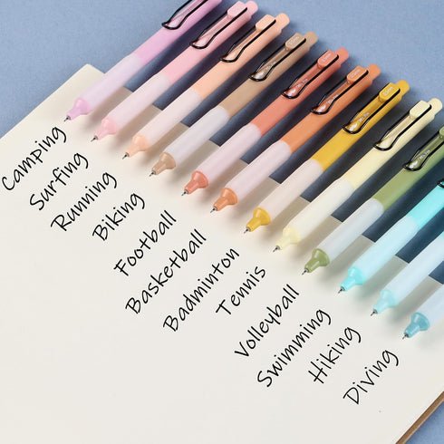 Mr. Pen- Retractable Gel Pens, 12 Pack, Black Ink, Pastel Barrels, Fast Dry, Fine Point 0.5mm, Aesthetic Journaling Pens