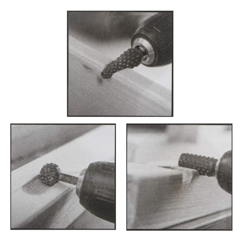 10pcs Rotary Rasp Set, 6.3mm(1/4 Inch) Shank, Woodworking Twist Drill Bits, Electrical Tools, Grinding Head