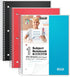Dunwell 3-Pack Wide Ruled Spiral Notebooks, 100 Sheets, Red Blue Black, 8 x 10.5 for School with Inner Pockets