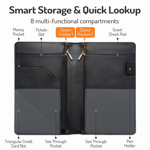 Forvencer Server Book, Server Book Cute, Waitress Book, Fits Waitress Server Apron, Receipt Holder, Restaurant Check