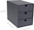 Bigso Box of Sweden Ingrid 3-Drawer Desk Organizer: Durable Fiberboard with Drawers for Office Supplies, Stackable