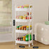 4 JOYZAN Tier Rolling Carts with Wheels, Utility Cart with Handle and Locking Caster, Storage Cart for Kitchen, Office
