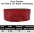 18 100% 18 2 (100' 100ft Gauge Copper Zip Cable | True AWG (American Wire Guage) Stranded OFC pin Conductor Bonded
