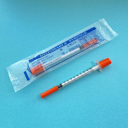 1ml Syringes with Needle, Individually Wrapped, 30G 5/16 Inch, Pack of 10