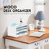 SUPEASY Wood Desk Organizer, 3 Tier Paper File Organizer for Desk, Wooden Desktop Mail Sorter for Office School Home