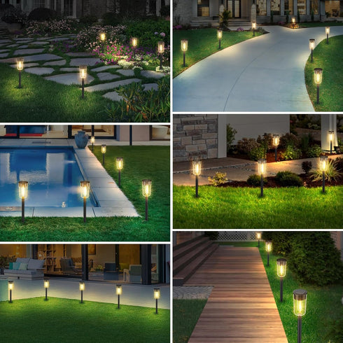 8 Pack Solar Pathway Lights, Waterproof Solar Garden Stake Lights for Outside Yard Landscape Decor