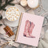 Pink Notebook, Cowgirl Western Preppy Journal, Trendy Hardcover Spiral Notebook for Teen Girls, 5.5x8.3
