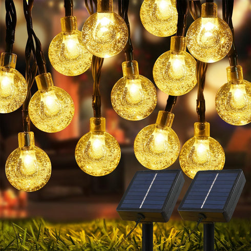 USOKYO Solar Lights Outdoor Waterproof, 2 Pack Total 120LED 72FT Solar String