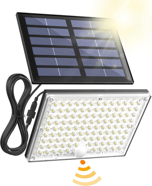 SUPERDANNY Solar Motion Sensor Outdoor Flood Lights, 113 Bright LEDs with 16ft Cable, IP65 Waterproof Security Light