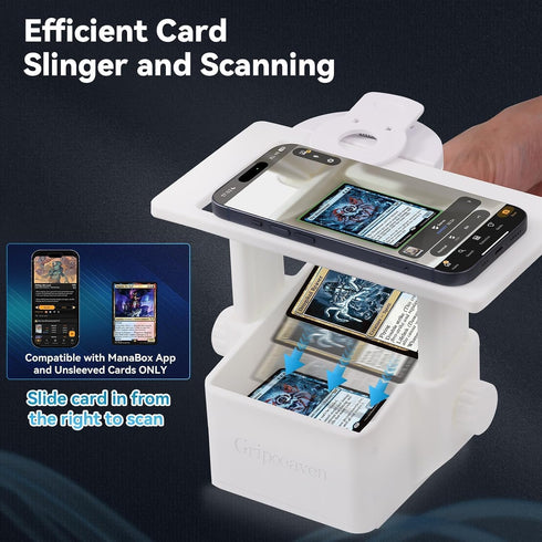 Gripooaven Trading Card Scanner Stand with Light, Card Scanner Holder with Adjustable Height for TCG Cards, Built