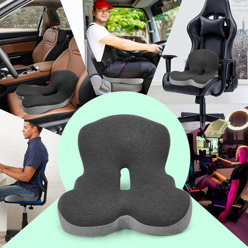 OuYezy Tailbone Buttocks Cushion for Office Chair Memory Foam Seat Pad for Butt Support Relief Ergonomic Chair Cushion