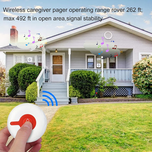 Retekess TH003 Wireless Caregiver Pager System, Nurse Alert System with 1 Receiver and 1 SOS Help Call Button