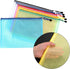 B4-Waterproof Tear-Resistant Plastic Document Folders, 6-Pcs, Multicolor Travel Zipper Pen File Bags