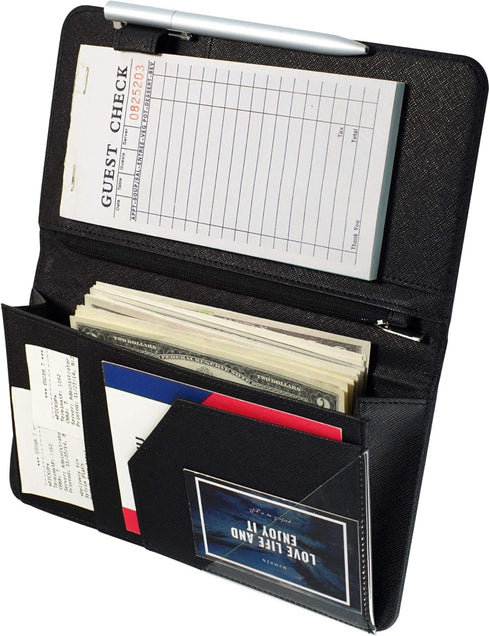 Mymazn 5 X 9 Server Book for Waitress with Magnetic Closure, Zipper