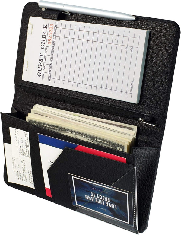 Mymazn 5 X 9 Server Book for Waitress with Magnetic Closure, Zipper