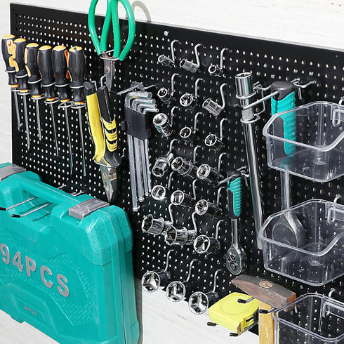 286PCS Pegboard Accessories Organizer Kit, Includes Pegboard Box for Various Tools, 1/8 and 1/4 inch Hooks Assortment