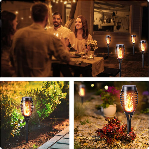 6 Pack Toodour Solar Torch Flame Lights, Solar Lights Outdoor with Flickering Flame, Waterproof Patio Light Landscape
