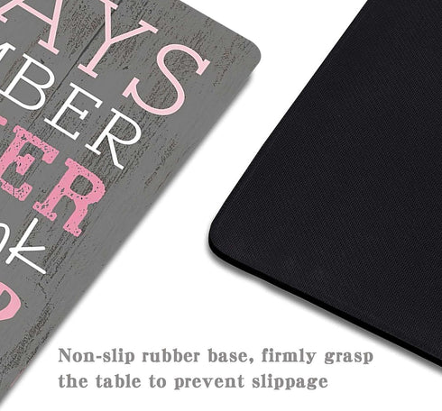 Pink Inspirational Quote Mouse Pad, Non-Slip Rubber Base, Waterproof Gaming Mouse Pad for Laptop, Office