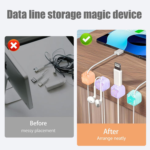Frayot (3Pack-Star) Cable Clips for Nightstand,Cord Holder Organizer with DIY Surface Design