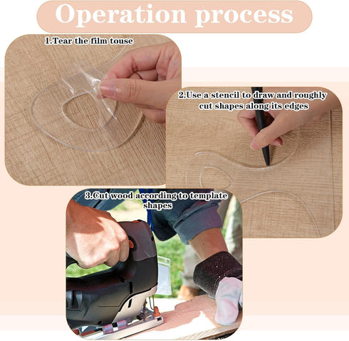 hidyuuoo 7 3 Pcs Charcuterie Board Template Acrylic Router Template Cutting Board for Woodworking Thick Handle with Pcs