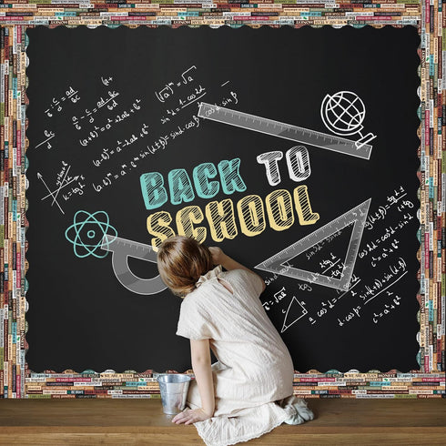 Whaline 65.6Ft Inspirational Bulletin Board Border Growth Mindset Scalloped Trim Motivational Craft Decor for Classroom
