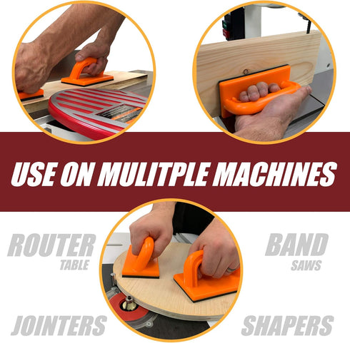 Fulton Safety Push Block, 2 Pack, Orange Color for High Visibility, Ideal for Router Tables