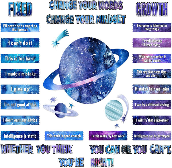 Pasimy Growth Mindset Bulletin Board Set, Motivational Posters and Positive Sayings for Classroom and Bedroom Decor
