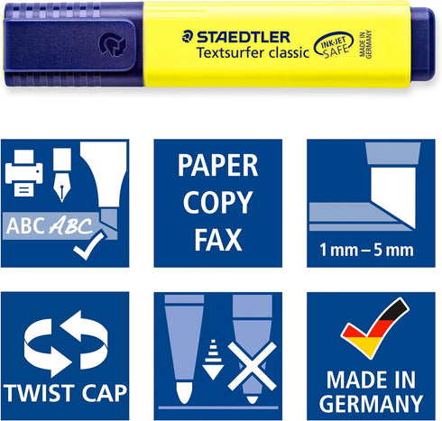 STAEDTLER 364-2 Textsurfer Classic Highlighter - Red (Box of 10)