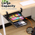 ROSYLINE Under Desk Drawer Organizer, Clamp on 2 Tier Slide Out Drawer, Metal Under Desk Storage for Home and Office