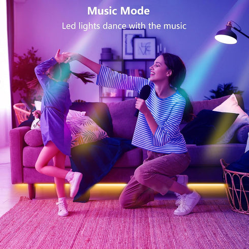 Ledagic 100ft (1 100ft) 60 Led Lights for Bedroom Rolls of Music Sync Color Changing Led Strip Lights with Key Remote