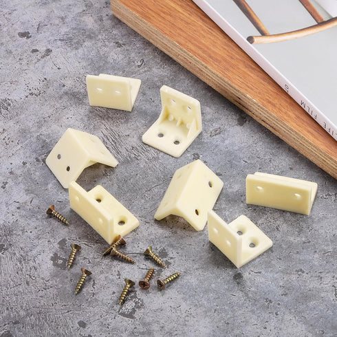 8Pcs 90 27x28x27mm uxcell Degree Plastic Corner Braces, Nylon Shelf Right Angle Brackets with Screws for Cabinets